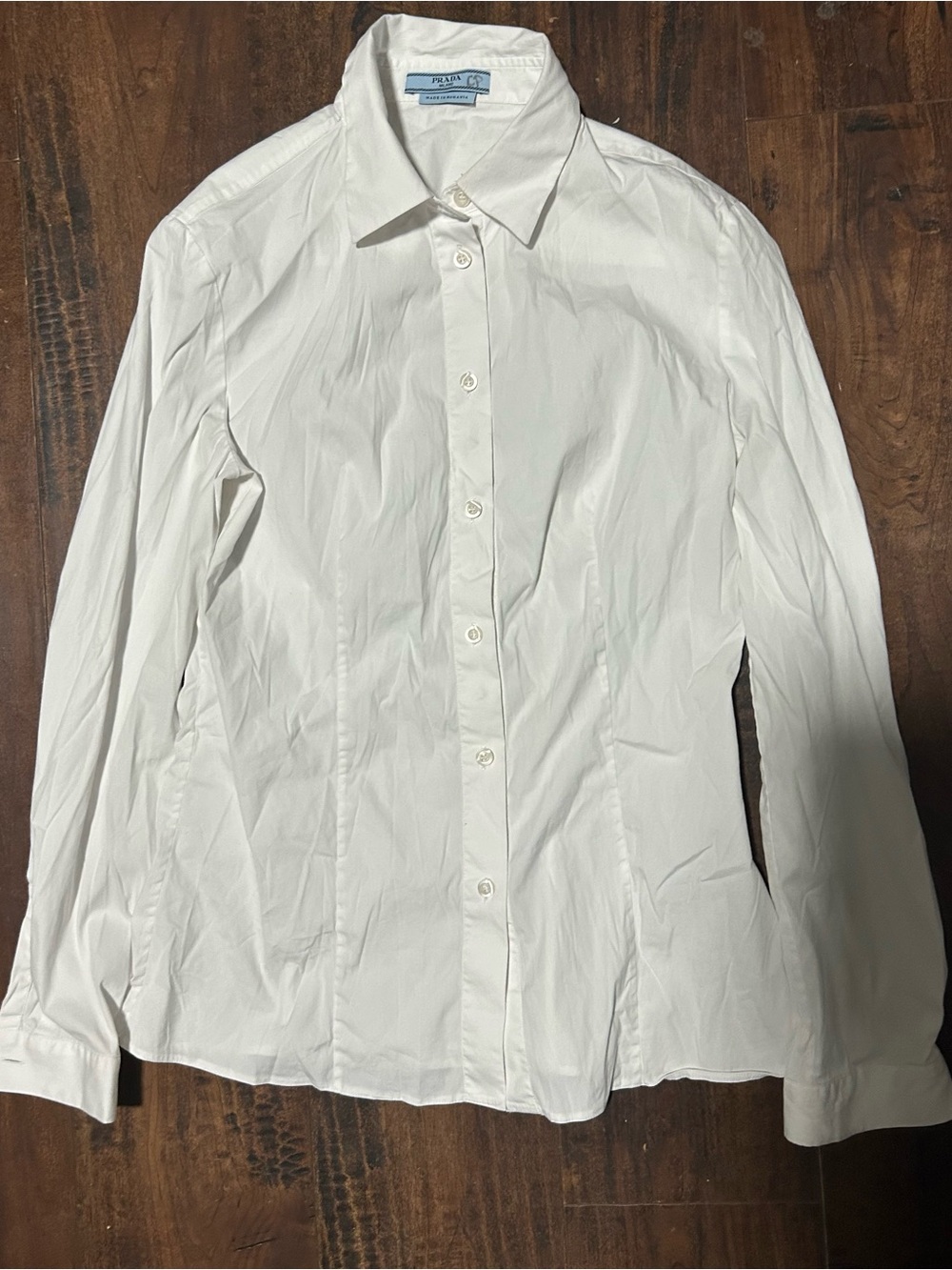 Prada White Long-Sleeve Dress Shirt